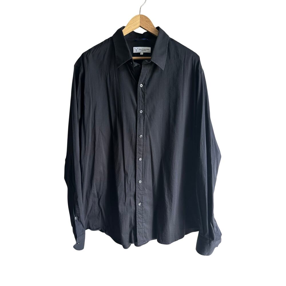 Teddy Stratford After Zip Front Shirt Black 6 or XXL Black